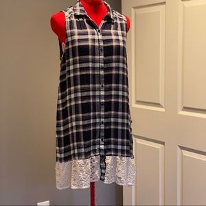 Mystree Plaid Short Sleeve Dress